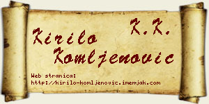 Kirilo Komljenović vizit kartica
